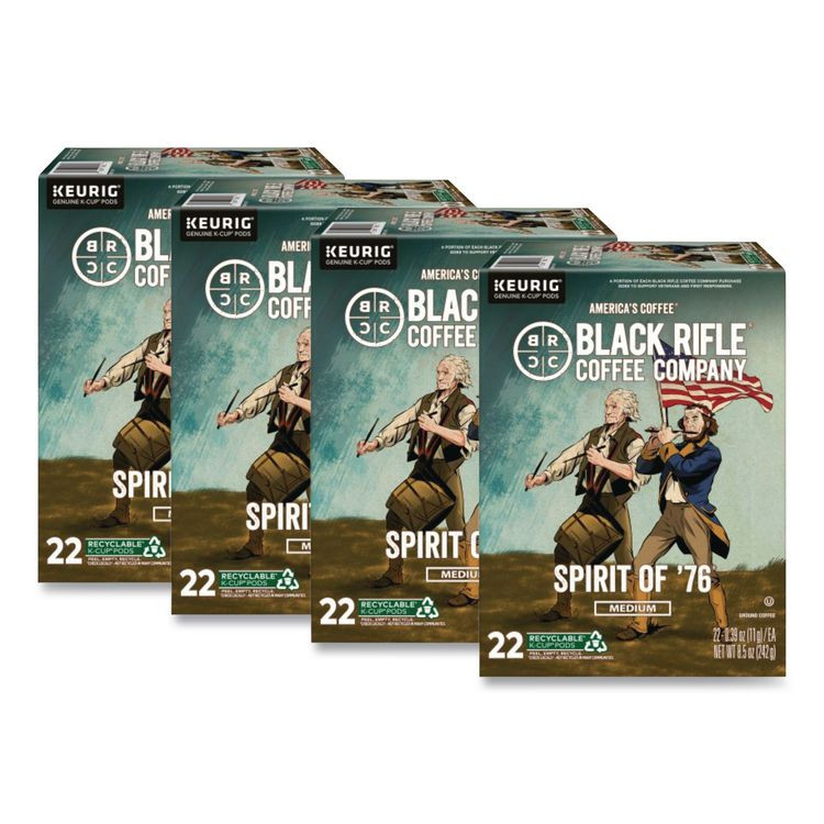 KEURIG DR PEPPER Black Rifle® Coffee Company 0501CT Spirit of '76 Coffee K-Cups, 22/Box, 4 Boxes/Carton