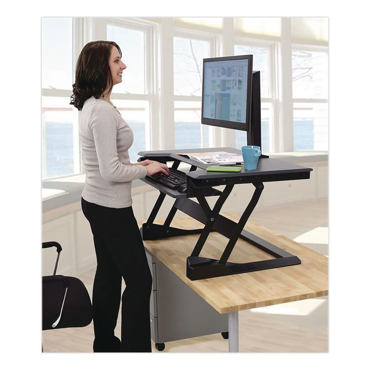 ERGOTRON INC WorkFit™ by 33397085 WorkFit-T Adjustable Standing Desk Converter, 35" x 23.3" x 5" to 20", Gray/Black