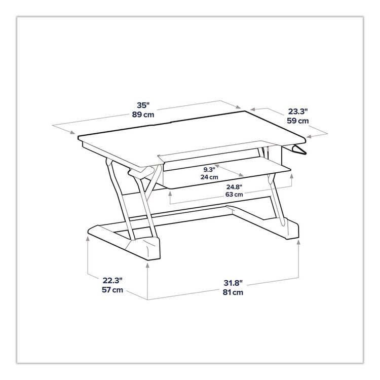 ERGOTRON INC WorkFit™ by 33397085 WorkFit-T Adjustable Standing Desk Converter, 35" x 23.3" x 5" to 20", Gray/Black