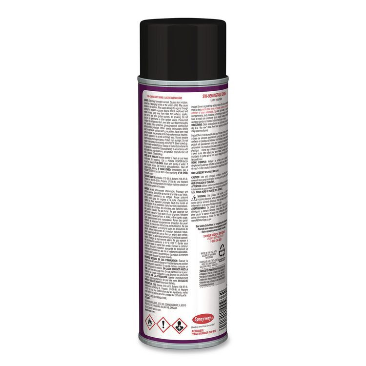 PLZ CORP Sprayway® SW936 Instant Shine Silicone Spray, 12 oz Aerosol Can, 12/Carton