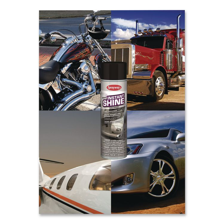 PLZ CORP Sprayway® SW936 Instant Shine Silicone Spray, 12 oz Aerosol Can, 12/Carton