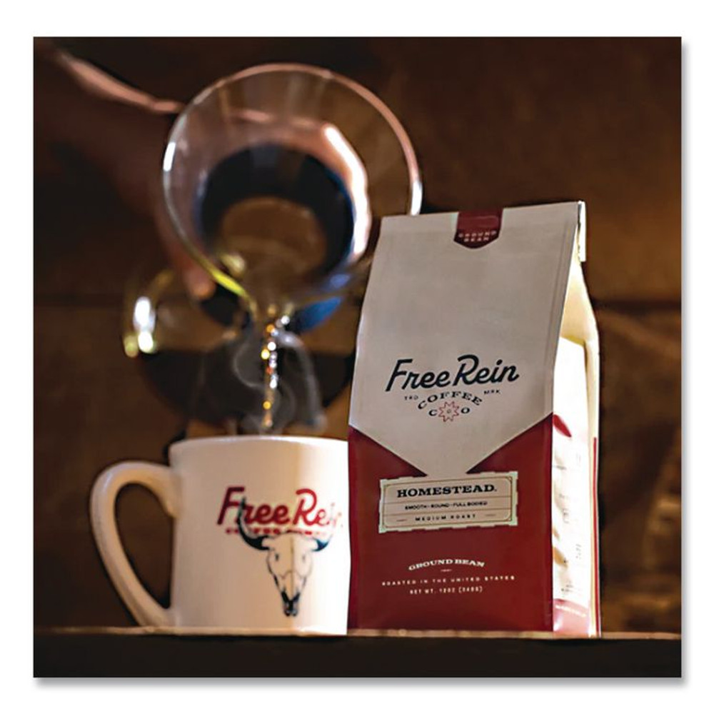 FREE REIN LLC FRE36401 Whole Bean Coffee, Homestead, 12 oz Bag