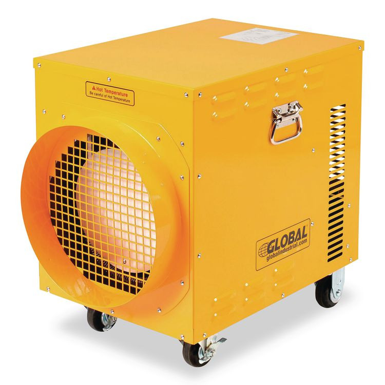 GLOBAL INDUSTRIAL 246552 Portable Electric Heater, 15,000 W, 16.62 x 24.5 x 23, Yellow