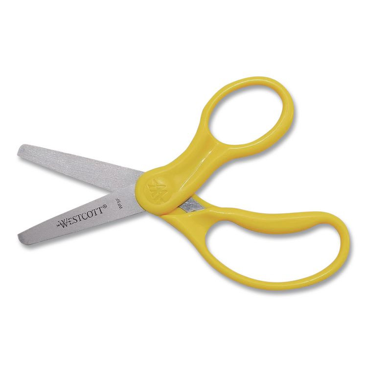 EVERSHARP PEN CO. Westcott® 00850 KleenEarth Rice Husk Kids Scissors, Blunt Tip, 5" Long, Straight Assorted Color Handles, 12/Pack