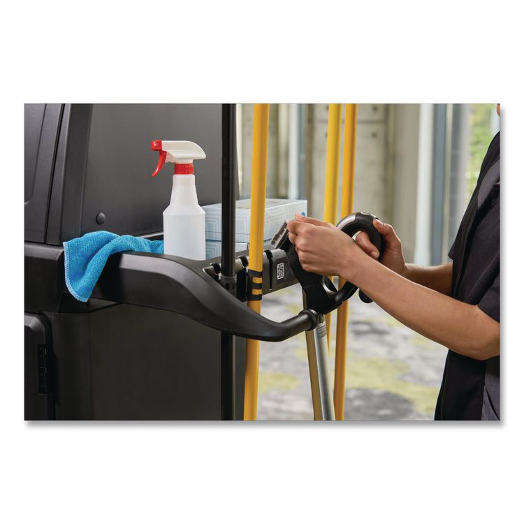 RUBBERMAID COMMERCIAL PROD. 2202571 Vacuum Holder, For All Rubbermaid Commercial Full Size and Compact Housekeeping Carts, Plastic, Black, 6/Carton