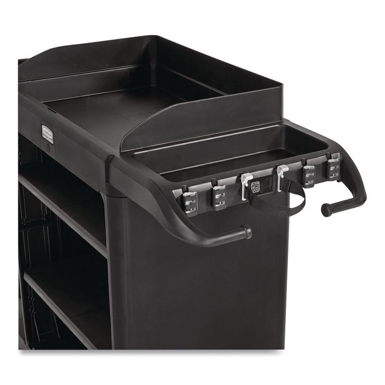 RUBBERMAID COMMERCIAL PROD. 2202571 Vacuum Holder, For All Rubbermaid Commercial Full Size and Compact Housekeeping Carts, Plastic, Black, 6/Carton