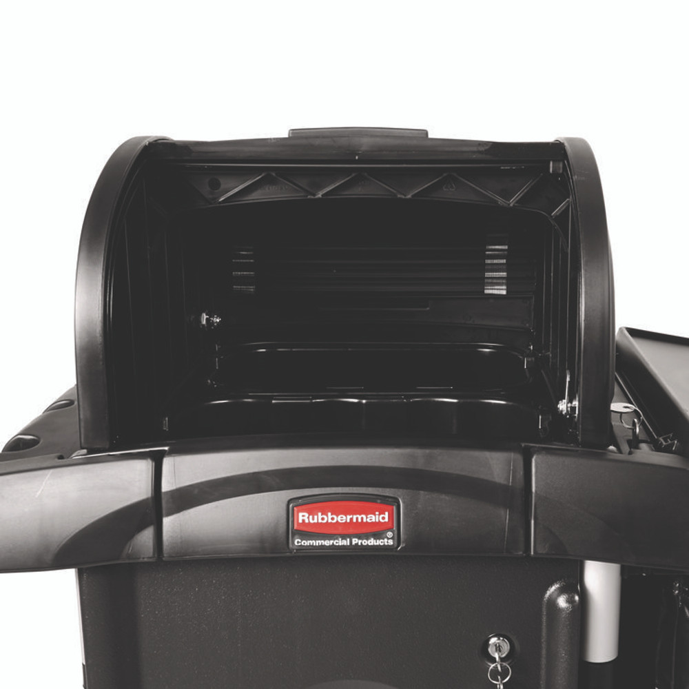 RUBBERMAID COMMERCIAL PROD. 9T86 BLA Locking Security Hood, 17.75w x 10.3h, Black