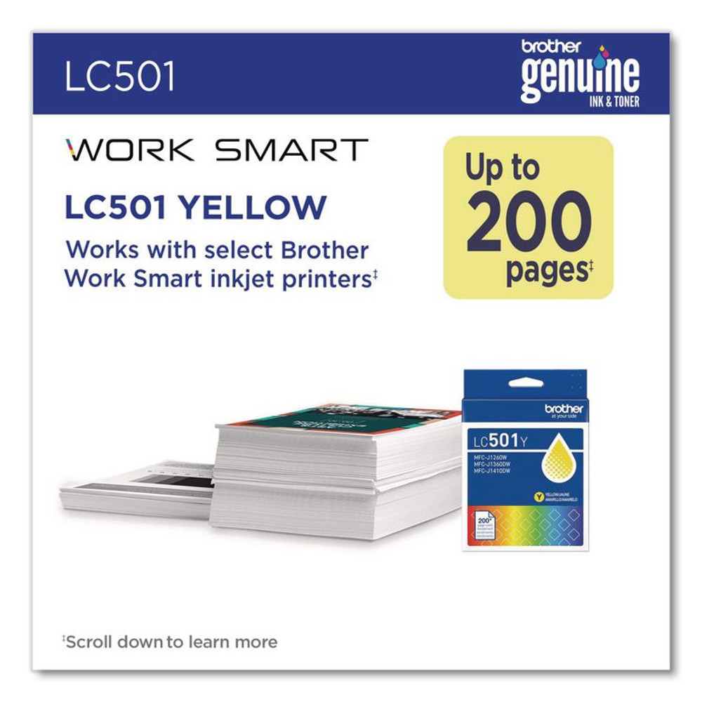BROTHER INTL. CORP. LC501YS LC501YS Ink, 200 Page-Yield, Yellow