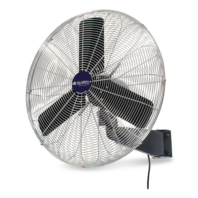 GLOBAL INDUSTRIAL 607050 Oscillating Wall Mount Fan, 3 Speed, 24"