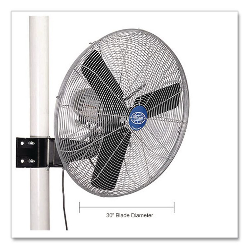 GLOBAL INDUSTRIAL 293156 Oscillating Fan, Pole or Column Mount, 30", 6,780 CFM, 1/3 hp