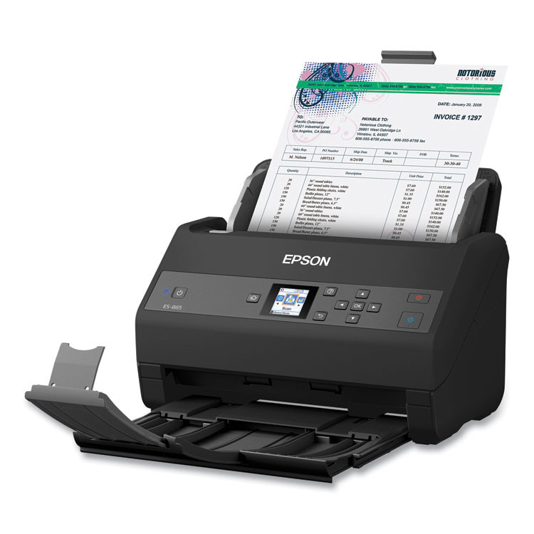 EPSON AMERICA, INC. B11B250202 WorkForce ES-865 Color Duplex Document Scanner, 600 dpi Optical Resolution, 100-Sheet Duplex Auto Document Feeder