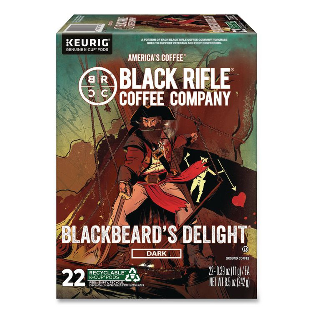 KEURIG DR PEPPER Black Rifle® Coffee Company 0430 Blackbeard's Delight Coffee K-Cups, 22/Box