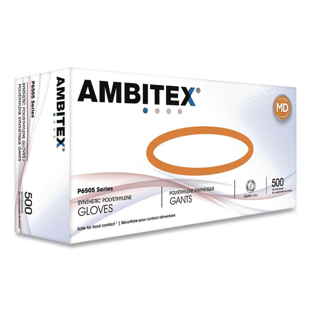 TRADEX INTERNATIONAL AMBITEX® VSM200CT V200 Series Powder-Free Vinyl Exam Gloves, Small, 4 mil Thick, 9" Long, Clear, 100/Box, 10 Boxes/Carton
