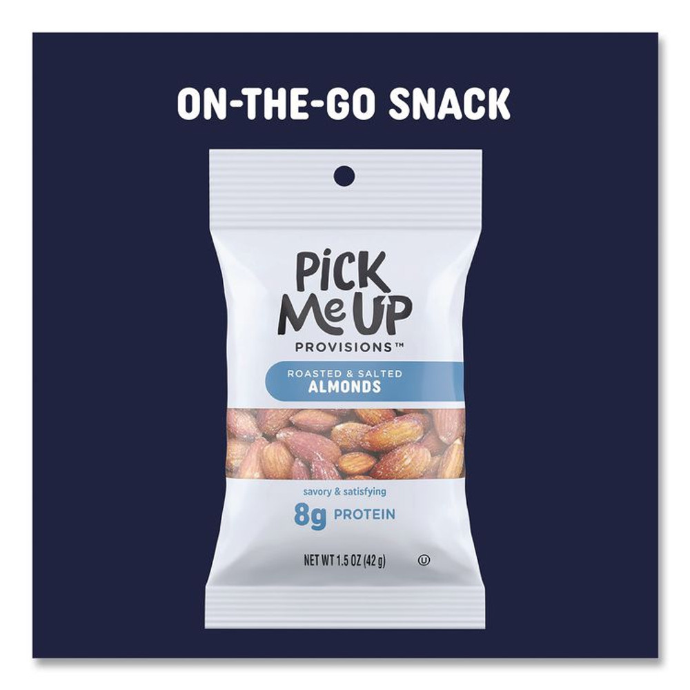 PICK ME UP PROVISIONS PM62980 Roasted and Salted Almonds, 1.5 oz Pouch, 36/Box