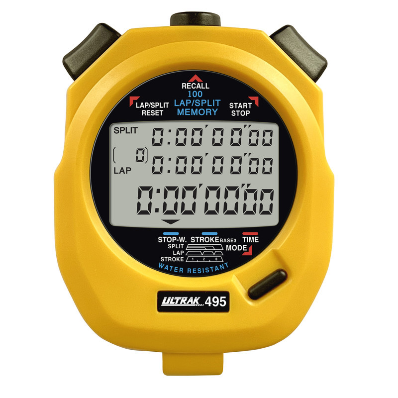 CEI ULTRAK 495 100 Memory Stopwatch, Yellow