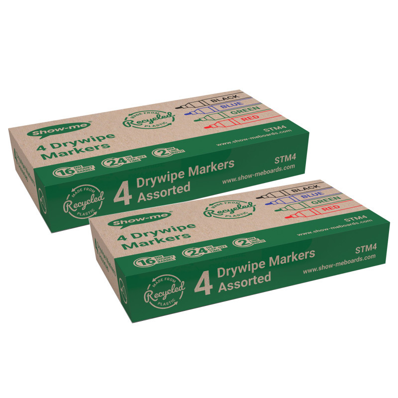 EASTPOINT USA LLC Show-me® Chunky Dry Erase Markers, Assorted, 4 Per Box, 2 Boxes