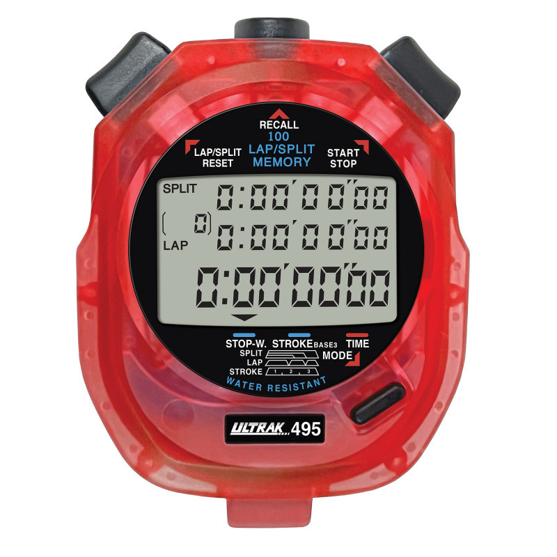 CEI ULTRAK 495 100 Memory Stopwatch, Red