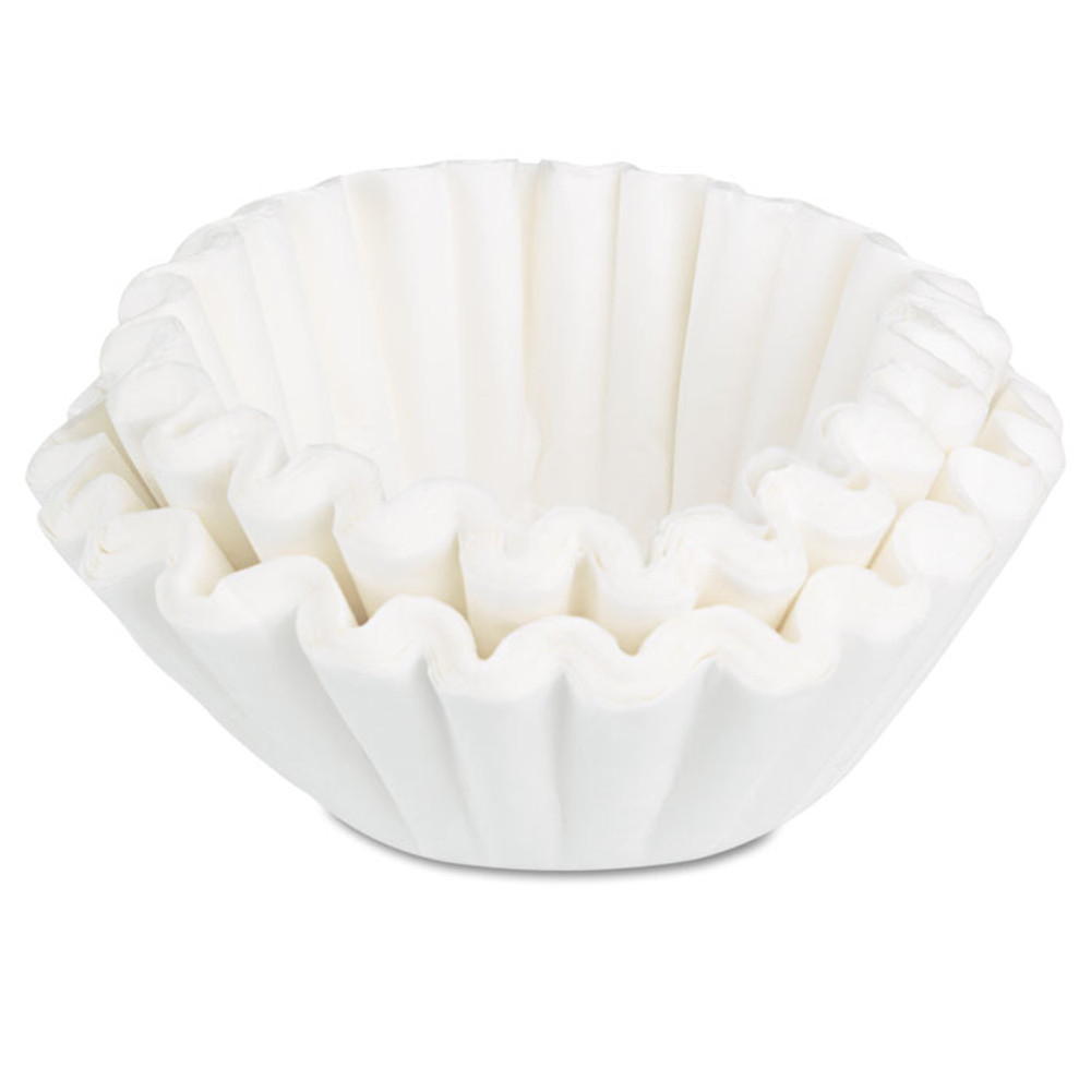 BUNN-O-MATIC BCF100B Coffee Filters, 8 to 12 Cup Size, Flat Bottom, 100/Pack