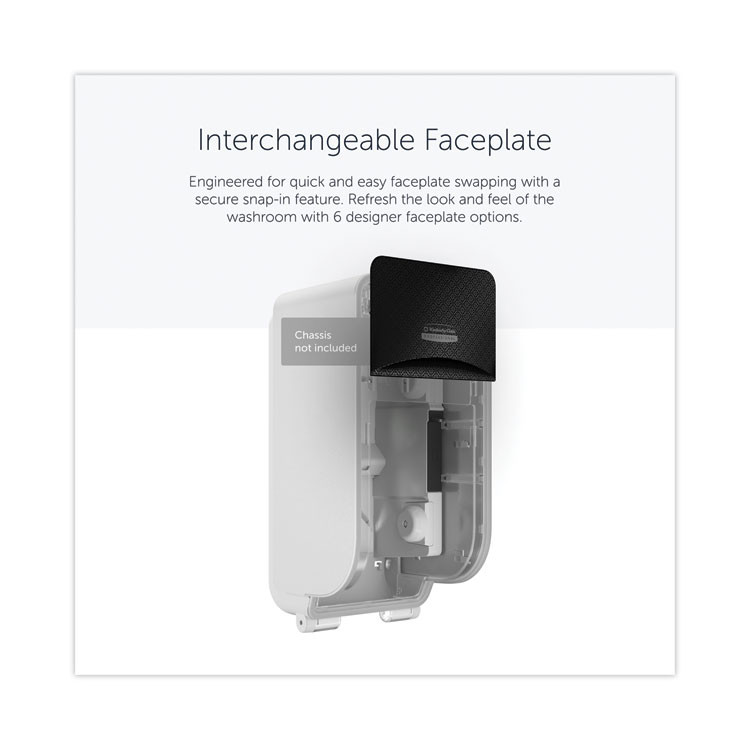 KIMBERLY-CLARK PROFESSIONAL Professional* 58781 ICON Faceplate for Coreless Standard Roll Toilet Paper Dispenser, 4.25 x 6 x 1.5, Black Mosaic