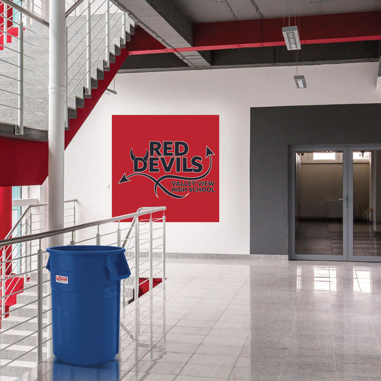 SUNCAST CORPORATION Commercial® TCU55BL Utility Trash Can, 56.9 gal, Plastic, Blue