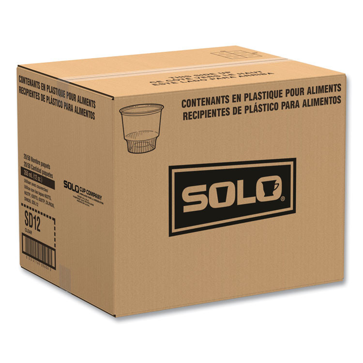 DART SOLO® SD12 Sundae Cups, 12 oz, Plastic, Clear, 50/Bag, 20 Bags/Carton