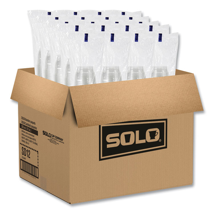 DART SOLO® SD12 Sundae Cups, 12 oz, Plastic, Clear, 50/Bag, 20 Bags/Carton