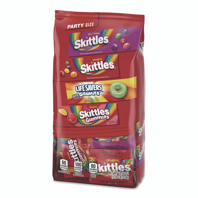 MARS, INC. MMM29716 Skittles, Skittles Gummies and Life Savers Gummies Party Pack, Assorted, 18.56 oz Bag