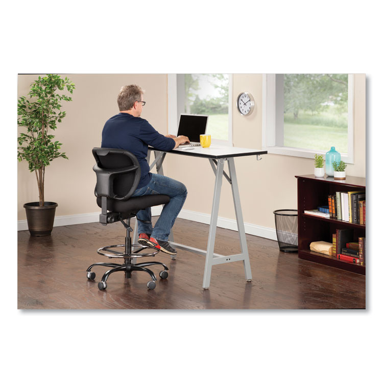 SAFCO PRODUCTS 3394BV Vue Heavy-Duty Extended-Height Stool, Supports Up to 350 lb, 23" to 32.5" Seat Height, Black Vinyl Seat, Black Base