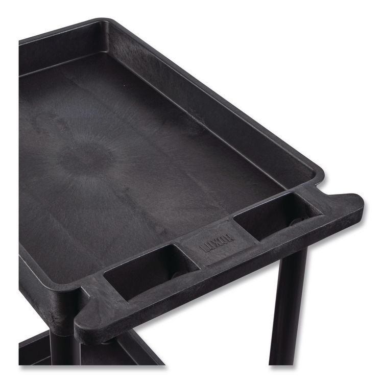 LUXOR WORKSPACES, LLC STC11B ENDURA Two-Shelf Utility Cart, Plastic, 300 lb Capacity, 26.5" x 18.5" x 37.5", Black