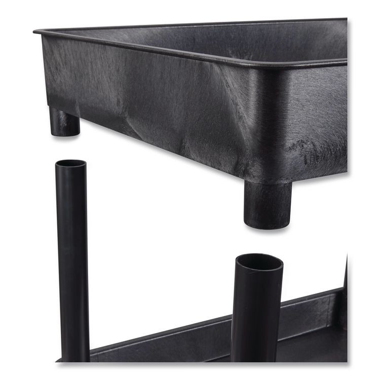 LUXOR WORKSPACES, LLC STC11B ENDURA Two-Shelf Utility Cart, Plastic, 300 lb Capacity, 26.5" x 18.5" x 37.5", Black