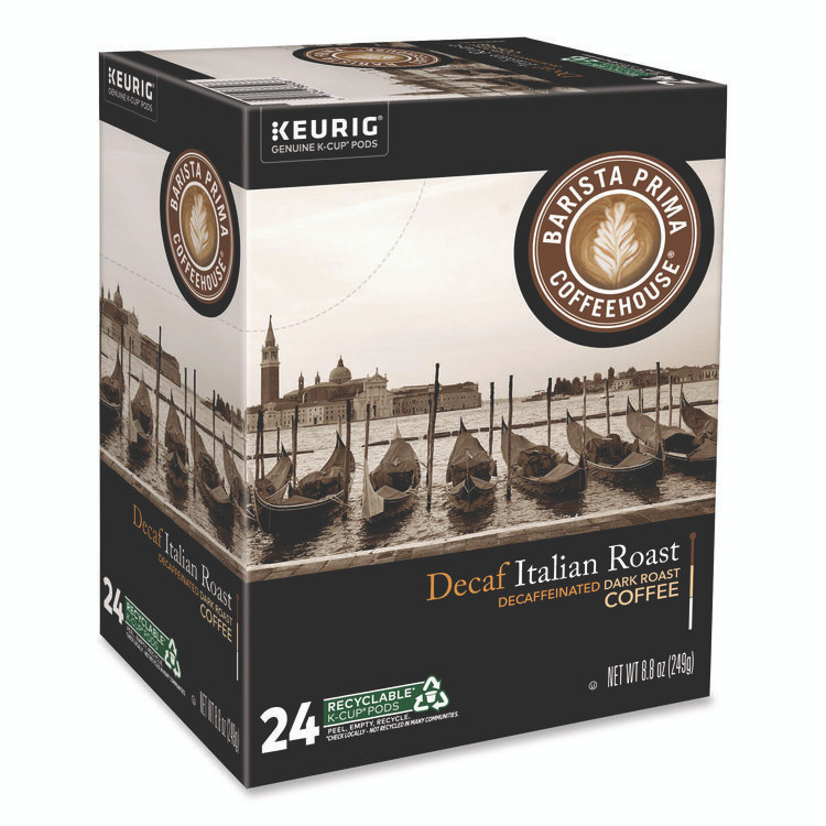 KEURIG DR PEPPER Barista Prima Coffeehouse® 8506CT Decaf Italian Roast Coffee K-Cups, 24/Box, 4 Boxes/Carton
