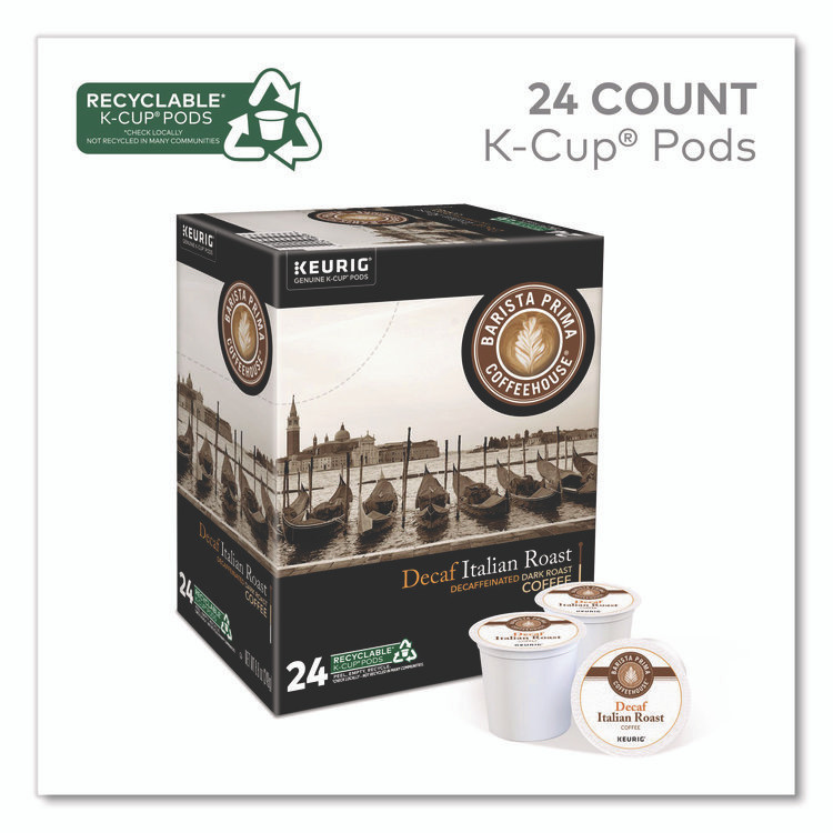 KEURIG DR PEPPER Barista Prima Coffeehouse® 8506CT Decaf Italian Roast Coffee K-Cups, 24/Box, 4 Boxes/Carton