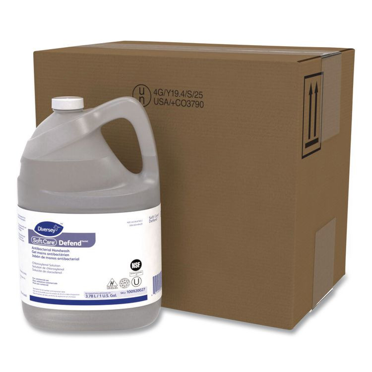 DIVERSEY 100920027 Soft Care Defend Antibacterial Handwash for IntelliCare Dispensers, Medicinal Scent, 1 gal, 4/Carton