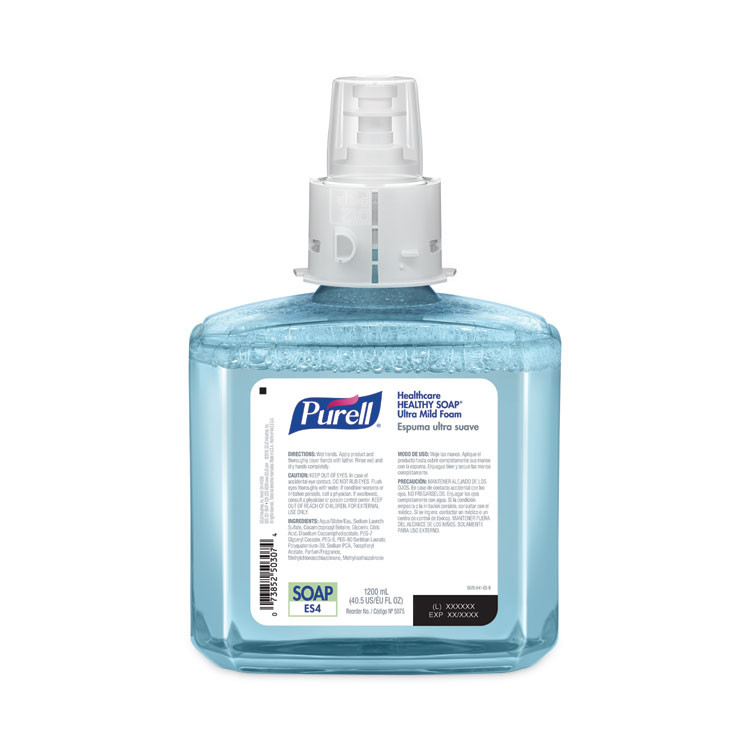 GO-JO INDUSTRIES PURELL® 507502 Healthcare HEALTHY SOAP Ultramild Foam Refill, For ES4 Dispensers, Clean and Fresh Scent, 1,200 mL, 2/Carton