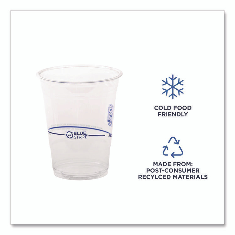 ECO-PRODUCTS,INC. EPCR16 BlueStripe 25% Recycled Content Cold Cups, 16 oz, Plastic, Clear/Blue, 50/Pack, 20 Packs/Carton
