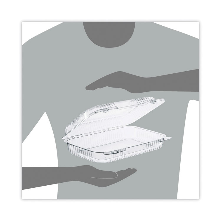 DART C30UT1 StayLock Clear Hinged Lid Containers, 9.4 x 6.8 x 2.1, Clear, Plastic, 250/Carton