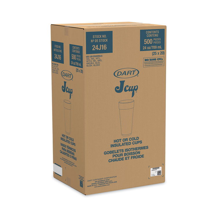 DART 24J16H Horizon Hot/Cold Foam Drinking Cups, 24 oz, Mauve, 20/Bag, 25 Bags/Carton