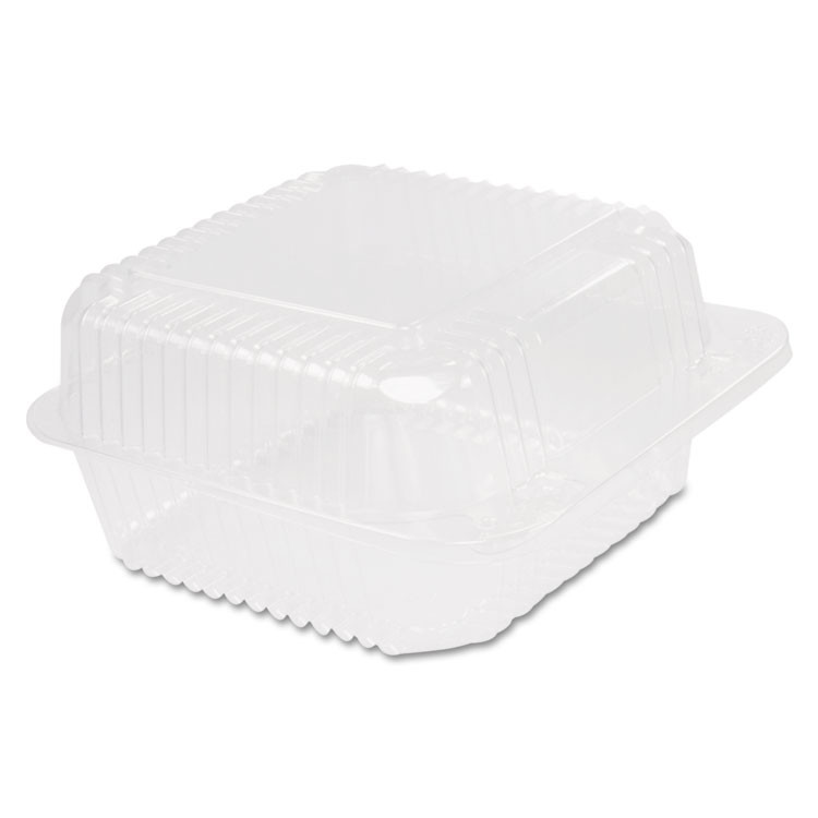 DART C25UT1 StayLock Clear Hinged Lid Containers, 6.5 x 6.1 x 3, Clear, Plastic, 125/Pack, 4 Packs/Carton