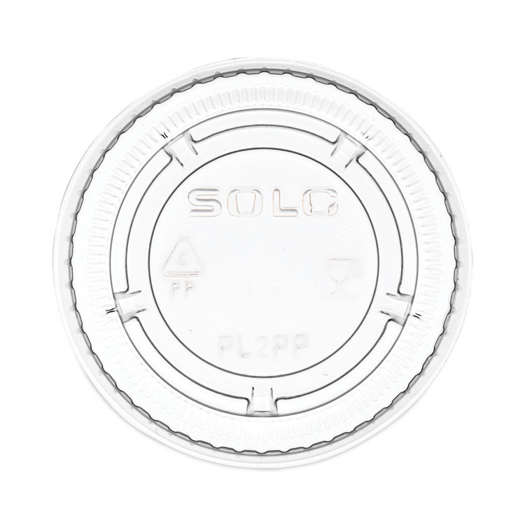 DART PL2PP Portion/Souffle Cup Lids, Fits 1.5 oz to 2.5 oz Portion Containers, Plastic, Clear, 125/Sleeve, 20 Sleeves/Carton