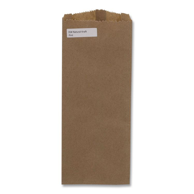 ROSS & WALLACE PAPER PRODUCTS, INC. 20331500 Grocery Paper Bags, Merchandise Size, 35# Basis Weight, 4 x 2.5 x 11.5, Brown, 500/Bundle