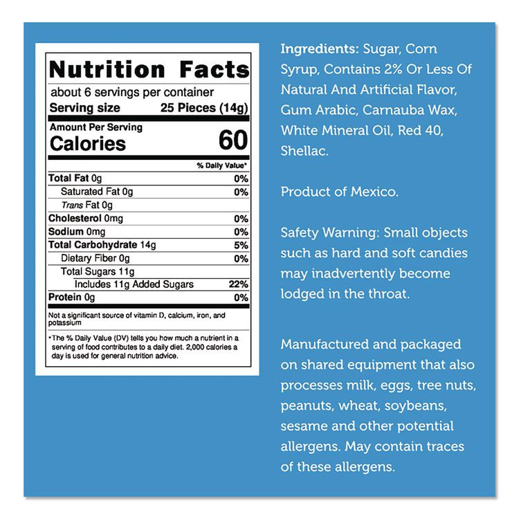 TOOTSIE ROLL INDUSTRIES Office Snax® 00642 Freeze Dried Candy, Hot Shots, Cinnamon, 2.25 lb bag, 12/Carton