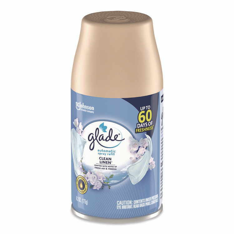 SC JOHNSON Glade® 333368 Automatic Air Freshener, Clean Linen, 6.2 oz Can, 4/Pack