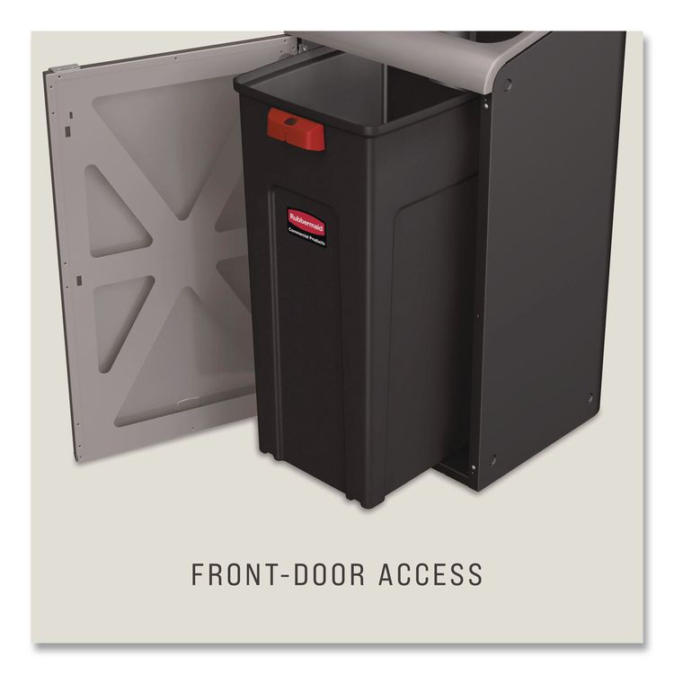 RUBBERMAID COMMERCIAL PROD. 1961621 Configure Indoor Recycling Waste Receptacle, Landfill, 23 gal, Metal, Gray