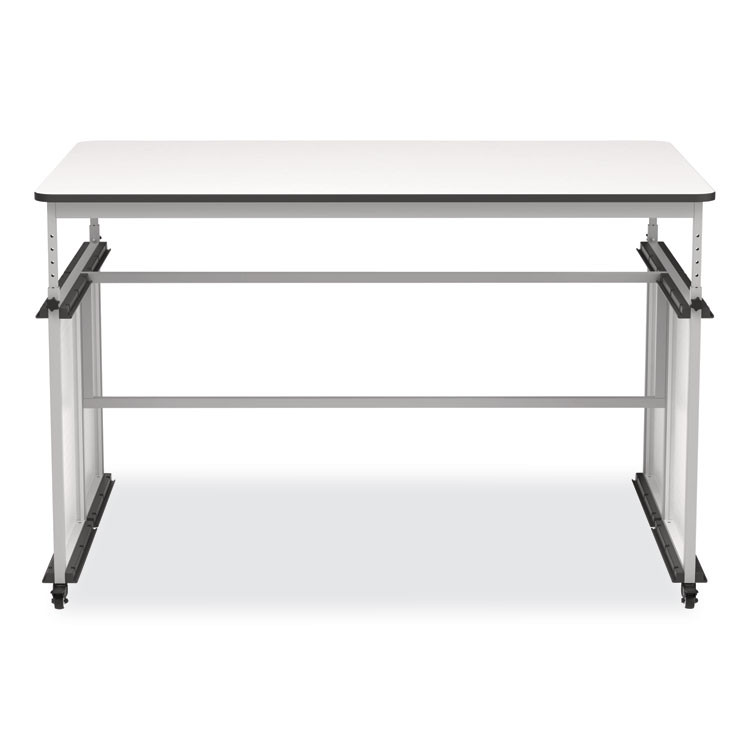 LUXOR WORKSPACES, LLC DTTB001 MBS Classroom Science Lab Makerspace Table, Rectangular, 60.25 x 39.25 x 38, White Top, Gray Base/Legs