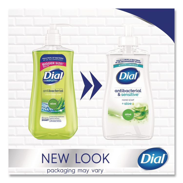 DIAL PROFESSIONAL 20946 Antibacterial Liquid Hand Soap, Aloe Scent, 11 oz, 12/Carton