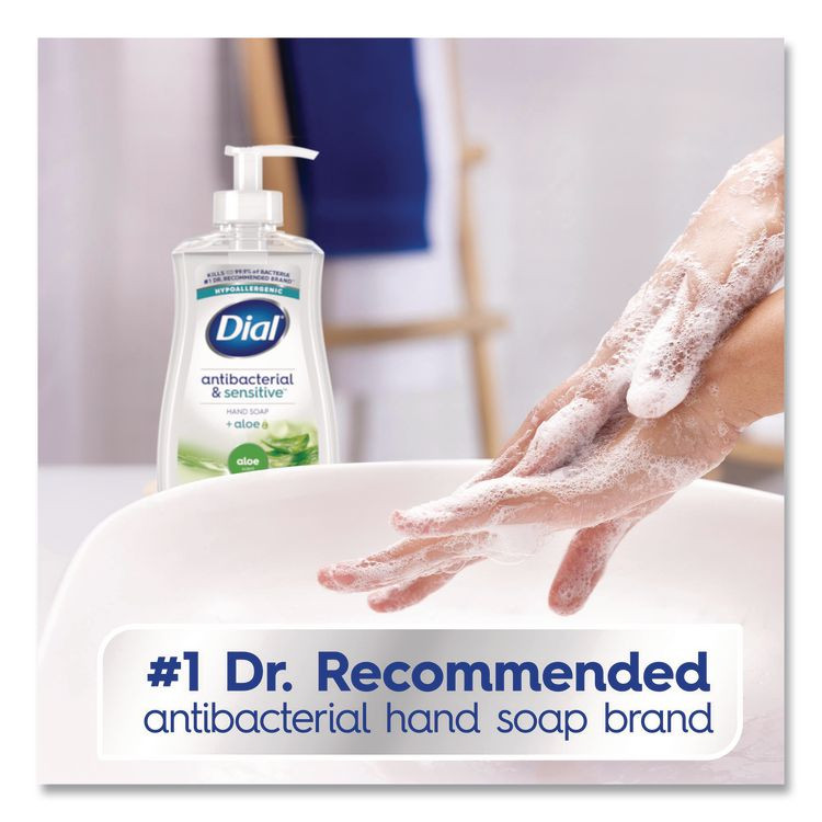 DIAL PROFESSIONAL 20946 Antibacterial Liquid Hand Soap, Aloe Scent, 11 oz, 12/Carton