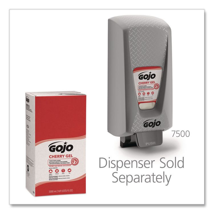 GO-JO INDUSTRIES GOJO® 7590-02 Cherry Gel Pumice Hand Cleaner Refill, Cherry Scent, 5,000 mL, 2/Carton