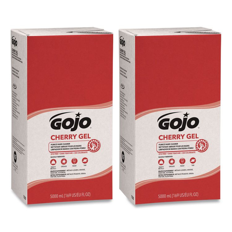 GO-JO INDUSTRIES GOJO® 7590-02 Cherry Gel Pumice Hand Cleaner Refill, Cherry Scent, 5,000 mL, 2/Carton