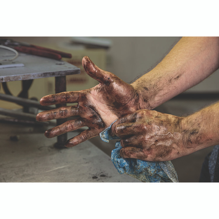 ITW PRO BRANDS SCRUBS® 42201 Hand Cleaner Towels, 1-Ply, 12 x 8, Citrus, Blue/White, 100 Packets/Carton