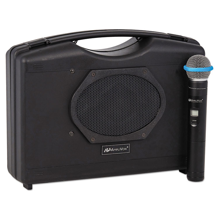 AMPLIVOX PORTABLE SOUND SYS. SW223A Bluetooth Audio Portable Buddy with Wireless Handheld Mic, 50 W, Black